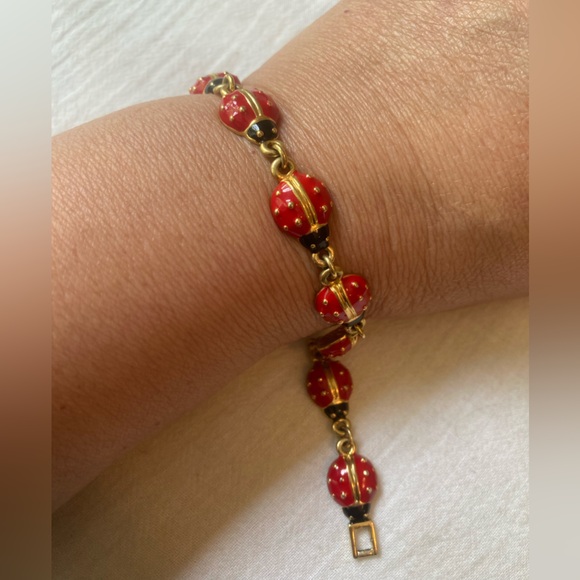 Red & Black Enameled Ladybug Bracelet - Picture 3 of 7